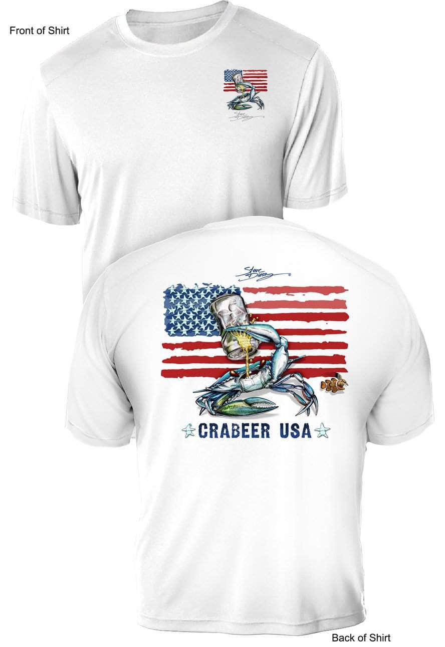 Crabeer USA- UV Sun Protection Shirt - 100% Polyester - Short Sleeve UPF 50